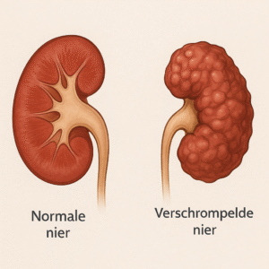 Gezonde nier v.s schrompelnier